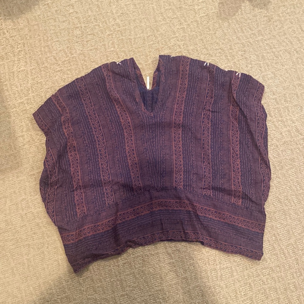 V neck oversized poncho style sweater